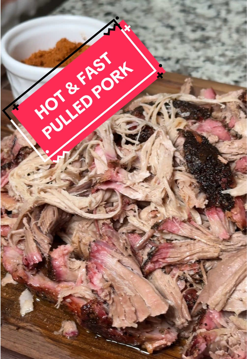 Hot & Fast Pulled Pork 🔥 #bbqtiktok #texasbbq #pulledpork #hotandfast 