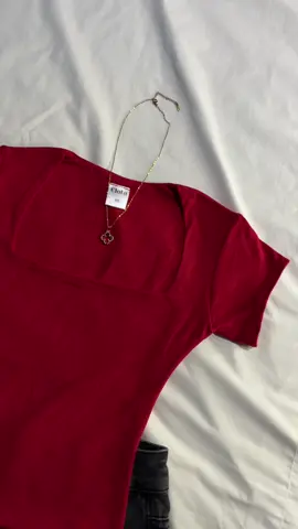 basic top in red by clotawomen ❤️ #basictop #squarenecktop #clotawomen #OOTD #redtop 