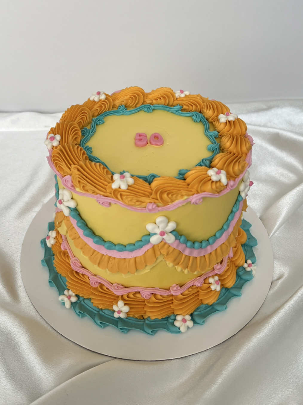 a groovy 50th birthday! #vintagecake #oceancountynj #groovycake #birthdaycake #njbaker 