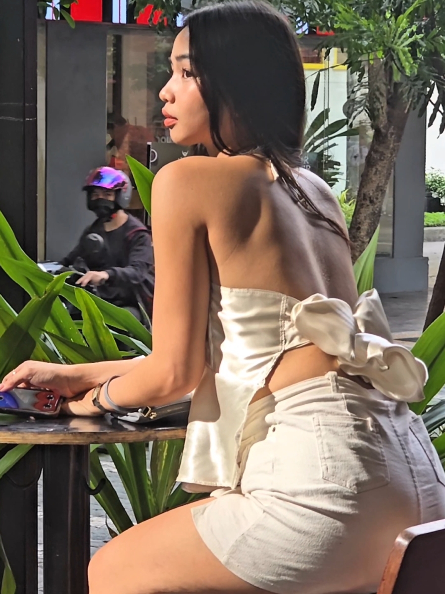 Cheska satin bow top. First 50 customers get this for only 99 pesos.  #fyp #xyzabc #foryou #satin #silk 