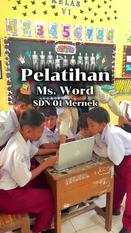 Edukasi Internet Sehat dan Pelatihan Ms. Word di SDN 01 Mernek, Maos Cilacap