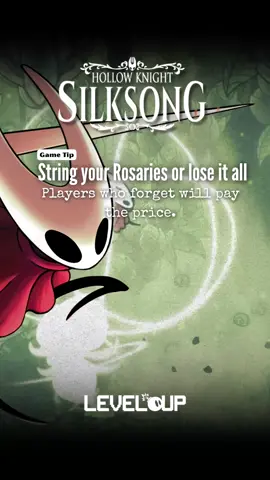 Silksong tip: protect your Rosaries. A simple string can save hours of grinding. #Silksong #HollowKnight #GamingTips 
