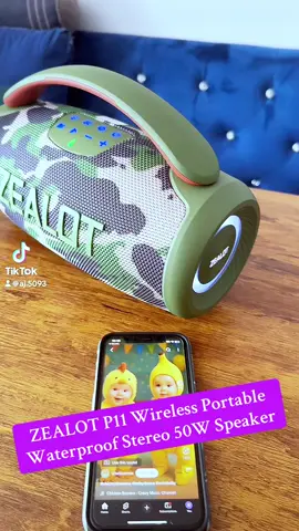 ZEALOT P11 Wireless Portable Speaker, 50W Waterproof IPX6 Speaker with EQ Mode, Rechargeable Speaker with 20H Playtime for Home, Car, Multifunctional Speaker, Wireless Stereo Speaker @Zealot Speaker @Zealot Speakers #zealotspeaker #creatorsearchinsights #foryoupage #tiktokshop #zealotp11 