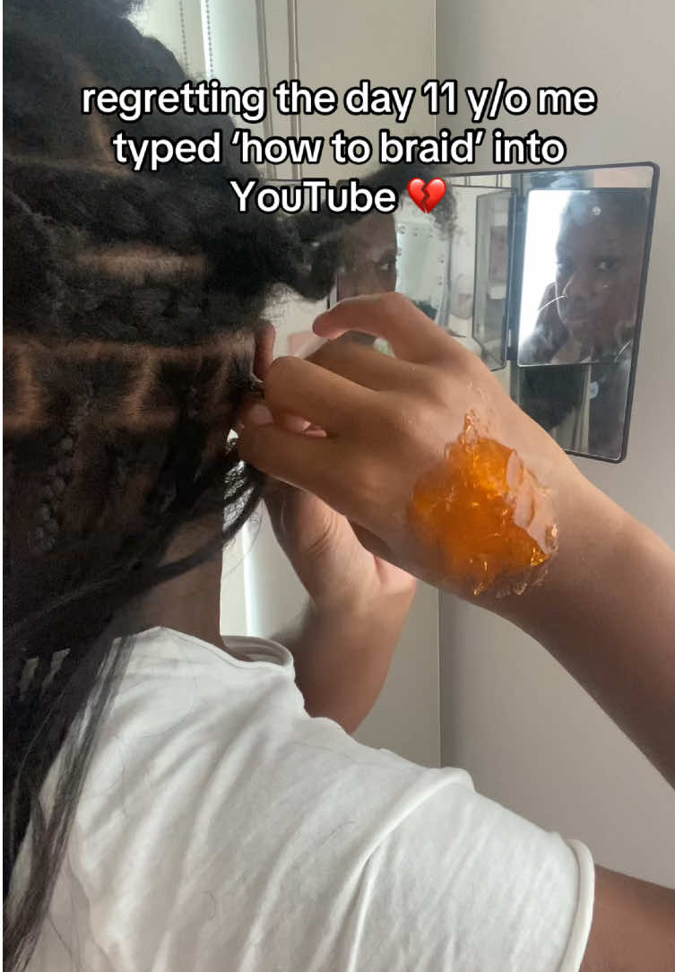 lowkey wish younger me just stuck to damn roblox 🙄🙄 #fyp #funny #braider #relatable #teenbraider 