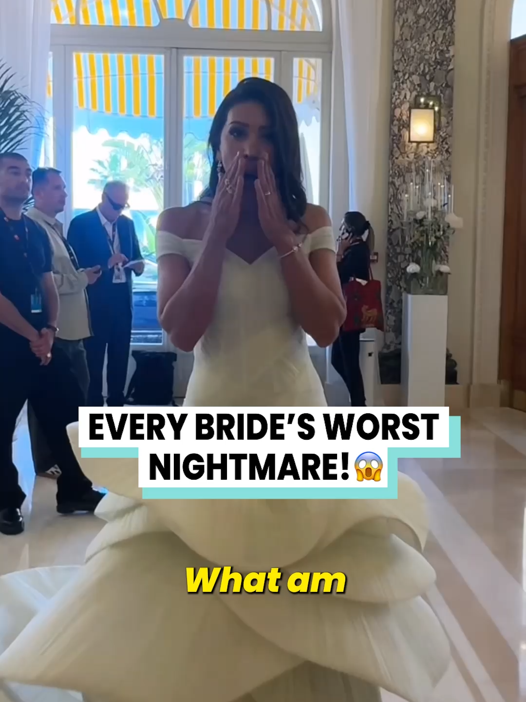 Is this the WORST thing to happen to a bride!? 😱 @mayawilliamz  #weddingday #weddingdress #bride #wardrobemalfuncition #weddingfail