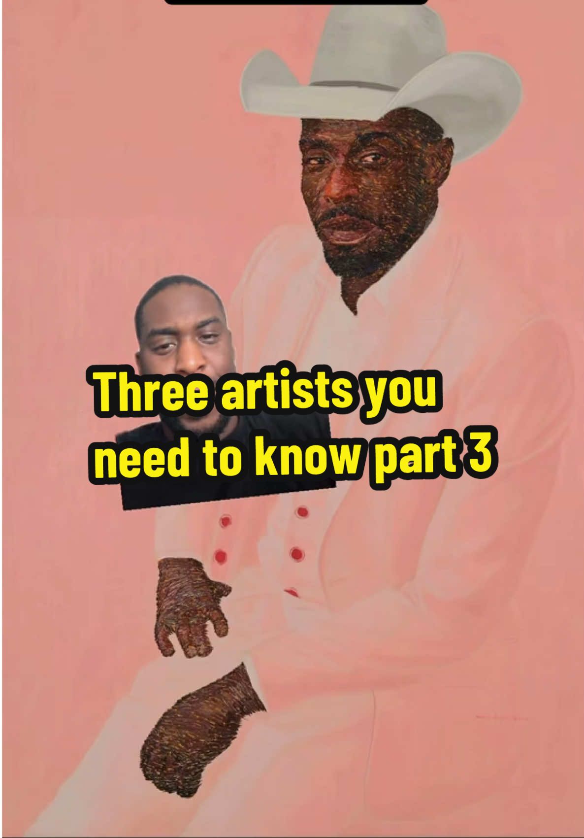 Three artists you need to know part 3! Ebony G Patternson  Ebony G. Patterson is a Jamaican-born visual artist . She is renowned for her large, colorful tapestries and multimedia artworks that incorporate various materials such as glitter, sequins, fabric, beads, jewelry, and other embellishments. Patterson's work explores themes of visibility and invisibility with a strong focus on class, race, gender, youth culture, pageantry, and acts of violence within postcolonial contexts.  Samuel Olayombo  Samuel Olayombo is a Nigerian artist, known for his textured, large-scale portraits that explore themes of gender, masculinity and cultural identity. His artworks often depict predominantly male, non-gender normative figures, using vibrant colors like pink—traditionally associated with femininity—to challenge gender norms and toxic masculinity. Joy Labinjo  Joy Labinjo is a British–Nigerian artist who is celebrated for her large-scale, colorful figurative paintings. Her work often depicts Black individuals and families in everyday life, drawing inspiration from old family photos, found images, and historical archives. These paintings explore themes of culture, identity, race, belonging, and the experience of being a Black British-Nigerian woman. Her work has been exhibited internationally and is held in several public and private collections. #art #blackartist #africanartist #africanart #artwork 