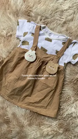 Cute bear ootd set for babies & toddler 🐻 also perfect din pang gift this coming christmas 🥰 #beartheme #kidswear #ootdforbaby #ternoset #bearoutfit 