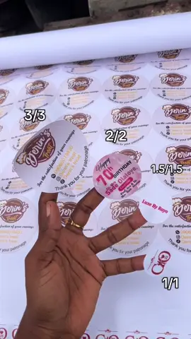 Round stickers  Print and cut  Available in different shapes and sizes  #printing #stickers #lagos #printing #smallbusinessowner 