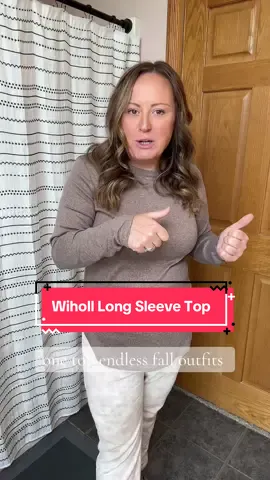 these long sleeve basics are the building block of every fall wardrobe wear it solo or layered for the coziest fits. #falloutfits #layeringseason #midsizestyle #wardrobestaples #ootdfall @WIHOLL FASHION 