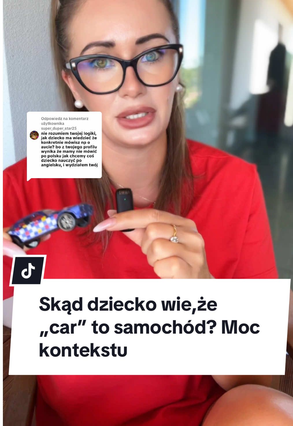 Odpowiadanie użytkownikowi @super_duper_star25 skąd dziecko wie,że car to samochód,nawet jeśli mu tego nie tłumaczysz na j.polski? Bo powtarzasz to samo słowo w różnym kontekście regularnie, codziennie,aż dziecko w końcu zaczyna kojarzyć czym jest ten car 😉#angielskidladzieci #jezykiobce #angielski #rozwojdziecka #rodzice 