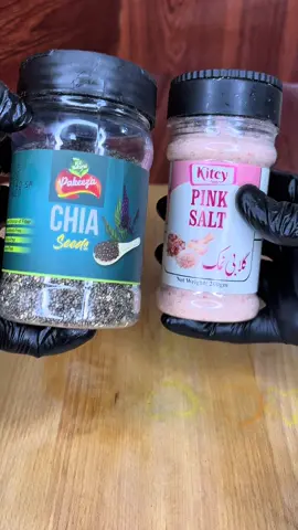 Mix chia seeds with pink salt