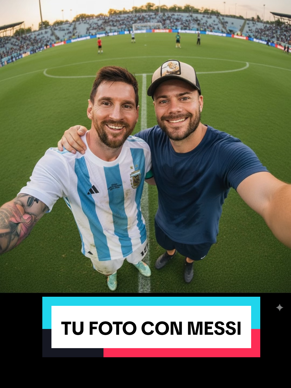 Tu foto con #messi , facil y gratis con #nanobanana de #googleai #ia #fotoconmessi 