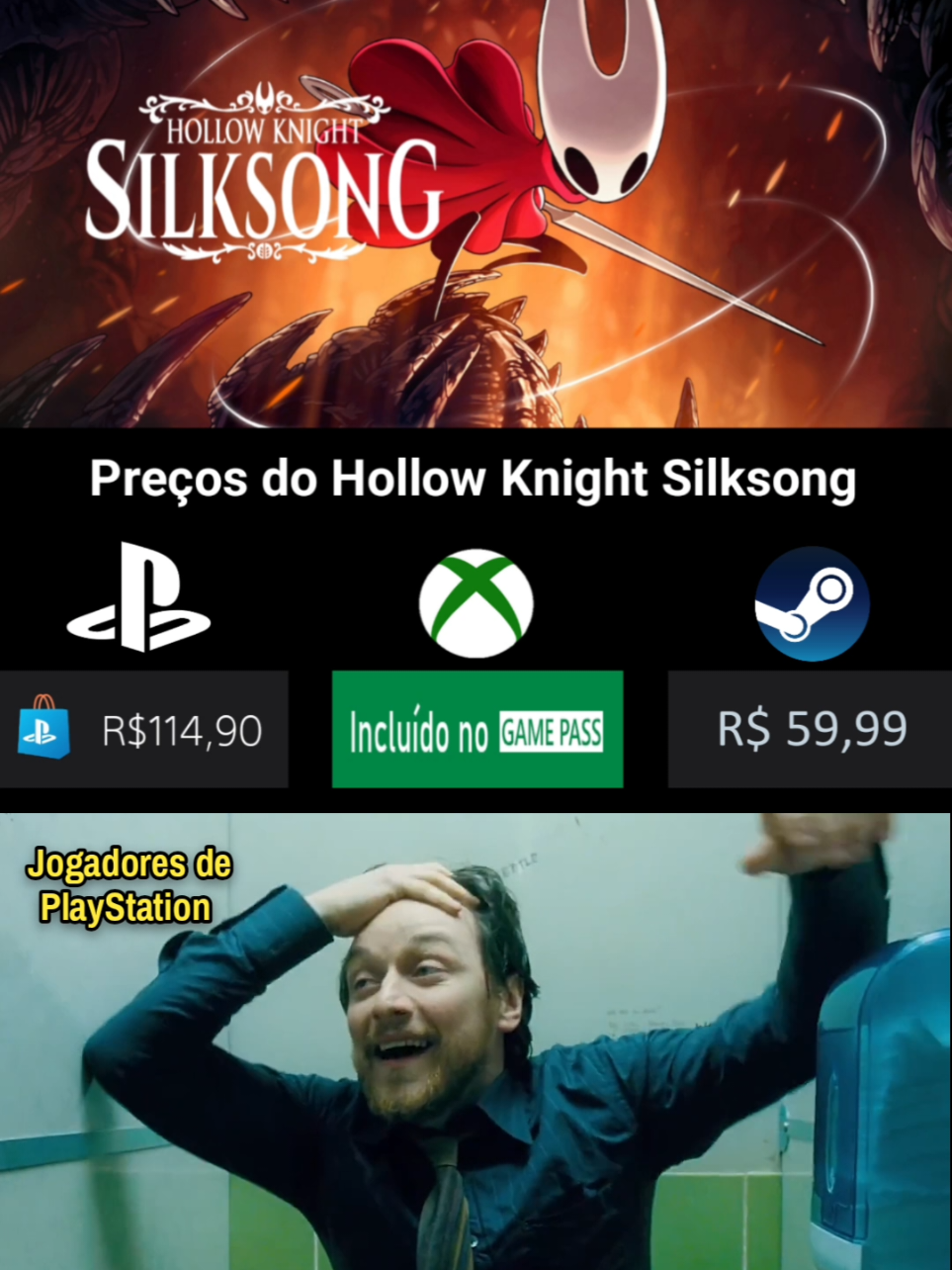 Por que no PlayStation é mais caro? . . . #hollowknightsilksong  #hollowknight  #ps5  #sony  #playstation5 