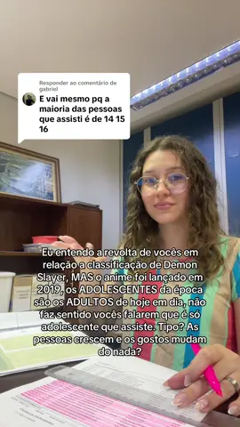 Respondendo a @gabriel  O pior são os comentários das pessoas me chamando de “velha e sem ter oque fazer” kkkkkkkkkkk vcs falam tanto de personalidade própria, mas ainda estão presos no estereótipo de que anime é coisa de criança e adolescente.  Adolescentes são tão chatos mds… #demonslayer 