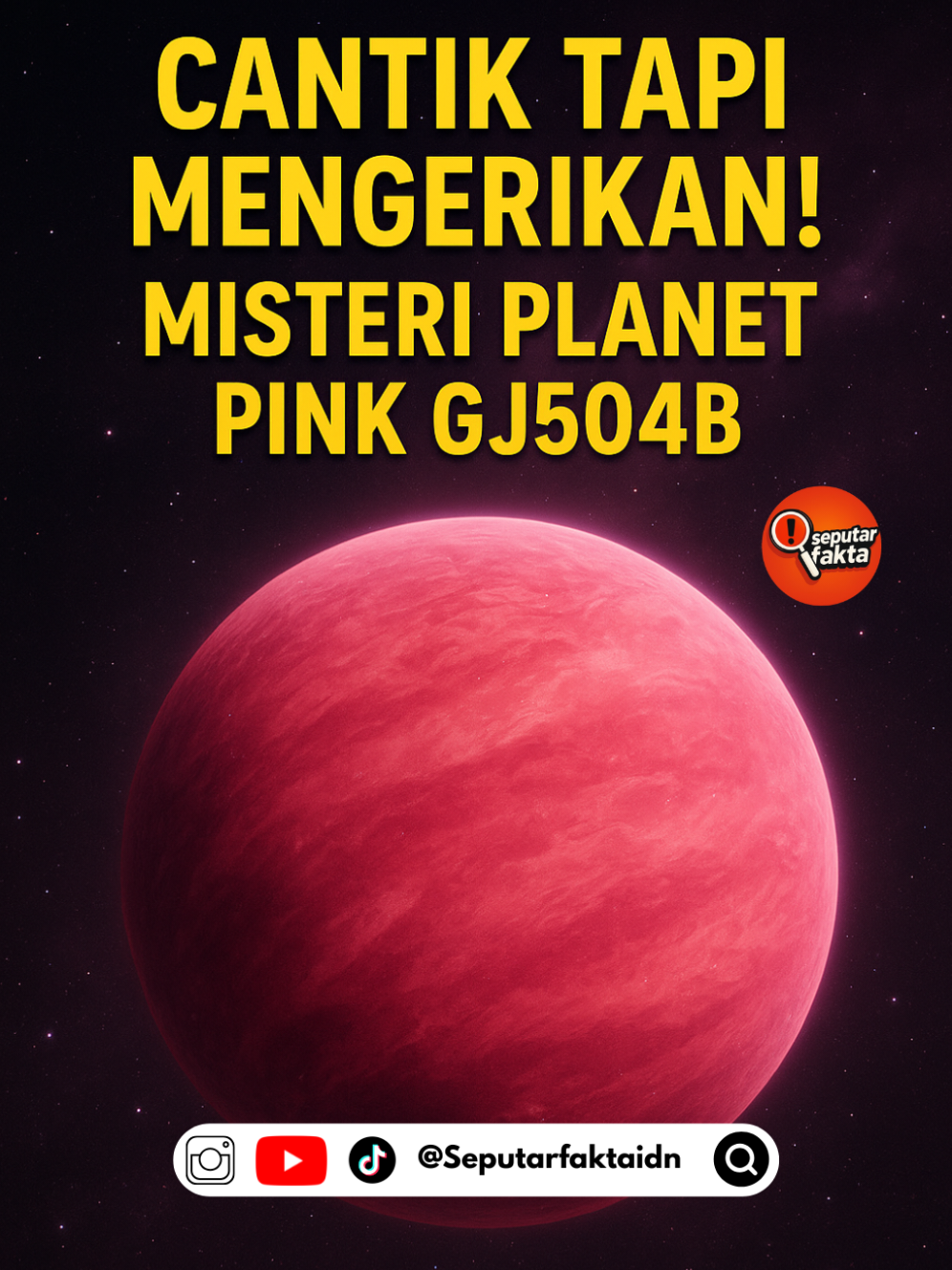 Hai sobat fakta! 🌟 Dalam video kali ini, kita akan mengungkap misteri menarik tentang Planet Pink GJ504B yang tampak cantik namun menyimpan keindahan yang menakutkan. Dengan suhu ekstrem dan atmosfer yang misterius, planet ini menjadi objek penelitian yang menarik di alam semesta. Apa saja yang membuat GJ504B berbeda dari planet lainnya? Temukan fakta-fakta mengejutkan dan keunikan yang tersembunyi di balik warna pinknya yang memesona! Jangan lewatkan penjelasan mendalam dan visual menarik yang akan membawa kalian lebih dekat dengan keajaiban luar angkasa. Jika kalian suka video ini, like dan share ya! #PlanetPink #GJ504B #FaktaLuarAngkasa #MisteriLuarAngkasa 