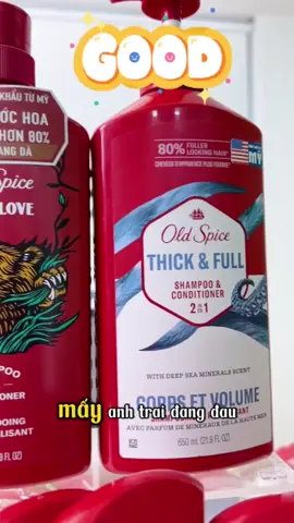 DẦU GỘI - XẢ OLD SPICE 2IN1 HƯƠNG NƯỚC HOA NAM TÍNH, NHẬP KHẨU TRỰC TIẾP TỪ MỸ.  - Dầu Gội - Xả OldSpice 2IN1 giúp làm sạch sâu và dưỡng tóc cho mái tóc chắc khỏe, bồng bềnh và dễ tạo kiểu - Sản xuất và nhập khẩu trực tiếp từ Mỹ - Trải nghiệm 3 mùi hương thơm kết hợp độc đáo giữa các thành phần tự nhiên: # PURESPORT - Mùi hương cổ điển đầy sảng khoái với Bạc Hà và Cam Chanh cho ngày dài năng động #BEARGLOVE - Mùi hương mạnh mẽ nam tính với sự kết hợp giữa Táo rừng, hương Quế đặc trưng #THICK & FULL - Hương thơm của biển, cam quýt và các loại thảo mộc tươi sẽ khiến bạn có cảm giác như đang ở trên tàu và ngửi thấy mùi nam tính nhất của bạn. #goixa2in1 #hangnhapkhau #oldspice 
