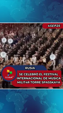 “Se celebró el Festival Internacional de Música Milit4r Torre Spasskaya” Desde Moscú, Rusia, el corresponsal Oleg Yasinsky reseña sobre la celebración del Festival Internacional de Música Milit4r Torre Spasskaya. Este año el evento estuvo dedicado a la conmemoración del aniversario 80 de la victoria sobre el f4scismo. #rusia #torrespasskaya #somos #teleSUR #noticias