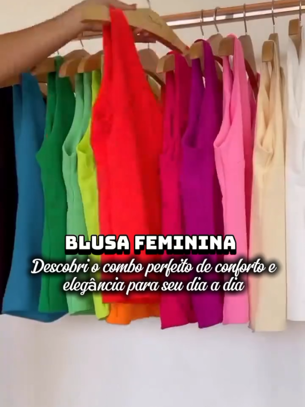 Kit 2 blusas femininas regata elegante para o dia a dia. #kitblusas #blusaregata #blusatecido #blusinha #modafeminina 