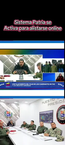 #ÚLTIMOMINUTO  🔴 Sistema Patria será habilitado para el registro de nuevos milicianos #Ahora| Presidente Nicolás Maduro: Informo al país que el proceso de alistamiento será permanente, y se realizará a través del Sistema Patria.