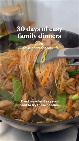 30 days easy family dinners 24/40 – Filipino Stir-Fried Noodles   One pan, 20 minutes, less than $5 per serve — these noodles are quick, comforting, and packed with flavour. I load them with veggies, toss in chicken, and finish with a squeeze of lime. Bonus: leftovers taste even better the next day! You will find the full recipe on my website (link in bio), as well as in my new book, Simple Dinners Every Day. It’s still not too late to guarantee your copy before it ships on 30 September! 😍All details linked in bio.  #pancit #stirfriednoodles #EasyRecipes #budgetmeals #weeknightdinner 