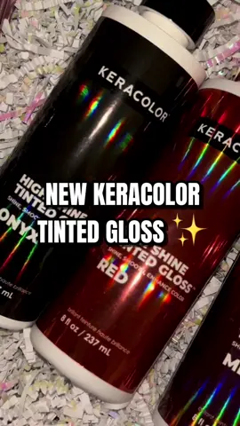 In love with the newest baby from @KERACOLOR! Their High Shine Tinted Gloss in Onyx brought my jet black silky hair dreams to life 🖤😭 #KeraColor #KeraGloss #GlossedandGorgeous #hairtok #hairgloss 