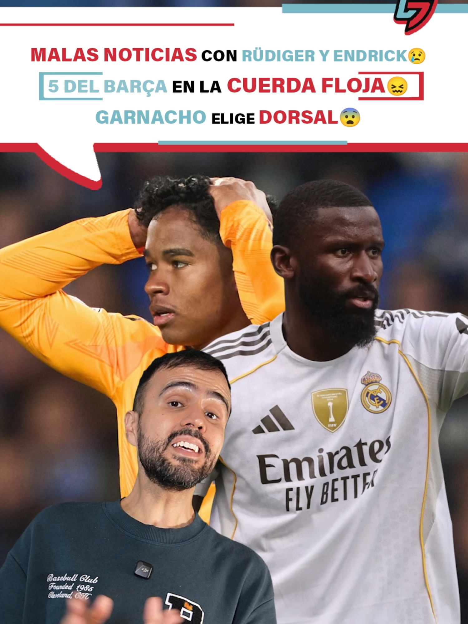 MALAS NOTICIAS con Rüdiger y Endrick😪 | 5 del Barça en la CUERDA FLOJA 😣| Garnacho elige DORSAL😨 #futbol #barcelona #realmadrid #fichajes #garnacho #Rüdiger #Endrick