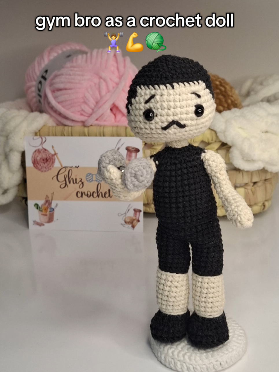 gym bro doll 💪🏋‍♀️🧶 #gym #crochet #doll #amigurumi #fyp 