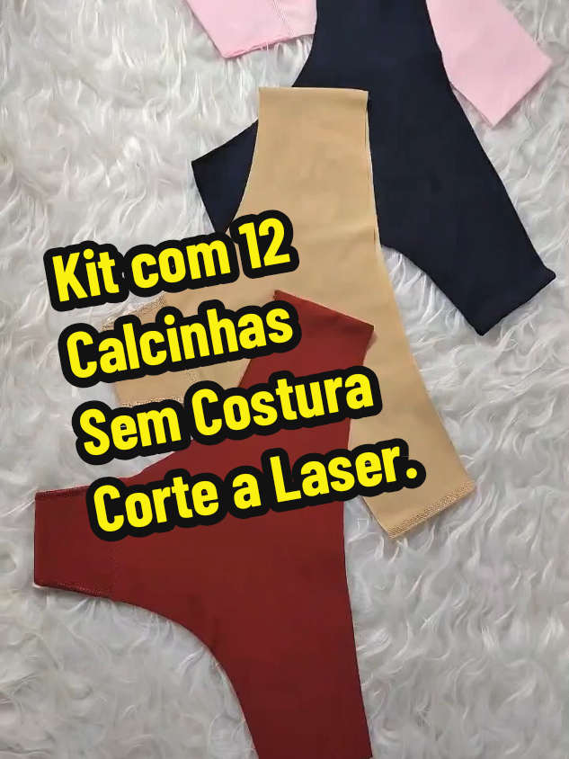 Kit 12 Calcinhas Fio Dental sem Costura Corte a Laser.