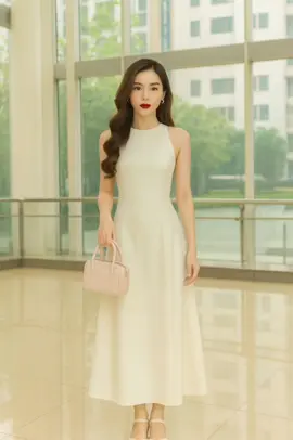 Váy cổ thuyền dáng xòe chất ý Hàn quốc #vayxinh #vayhanquoc #vaycothuyen #vaythietke #vayxinhmoingay 