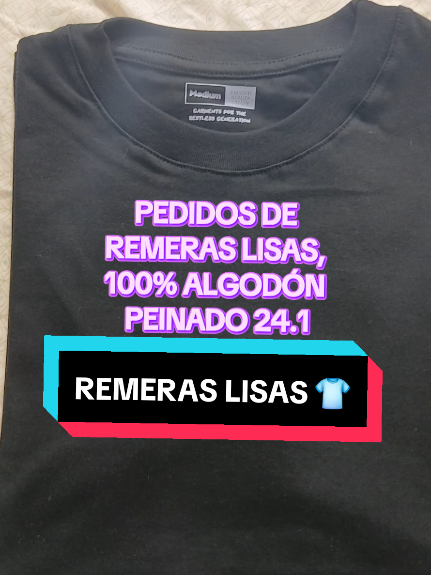 PEDIDO DE REMERAS LISAS CALIDAD ALGODÓN PEINADO 24.1 #remeras #remerasdealgodon 