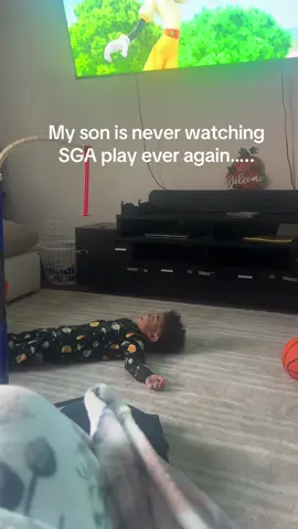 After watching SGA all season, my son picked up some of his habits #NBA #basketball #fyp #sga #fyp 