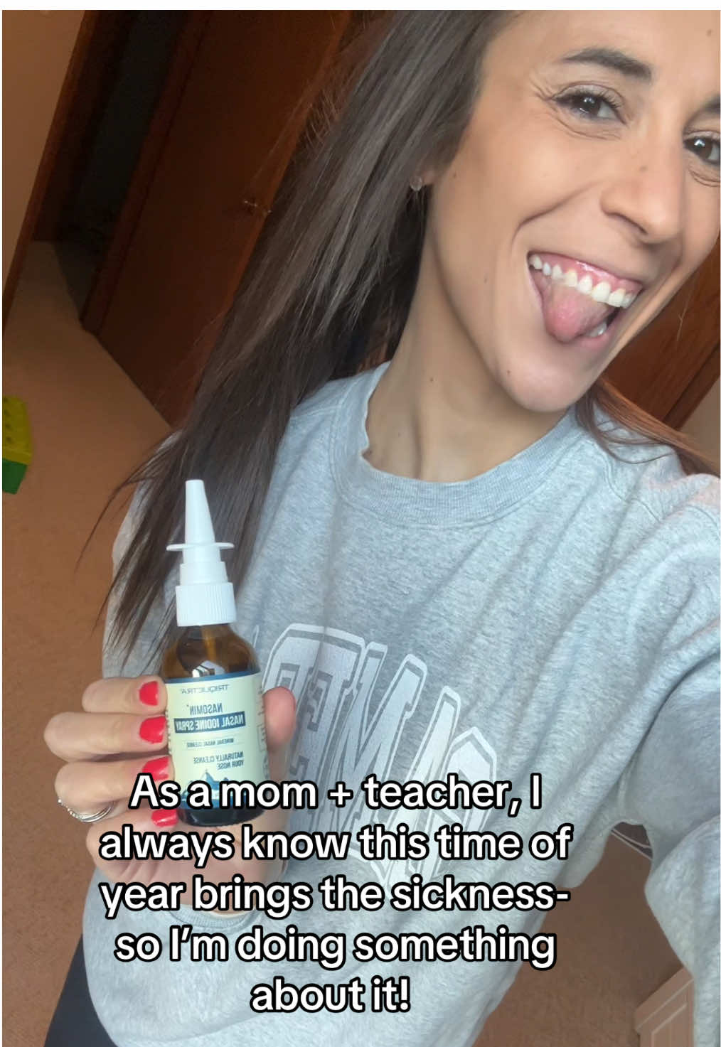 Nasal iodine spray is where it’s at! Gentle for everyone but strong enough to actually work and help your body have another layer of defense against germs. It has a 100% natural mineral complex too so no gross stuff AND you can use it daily! 