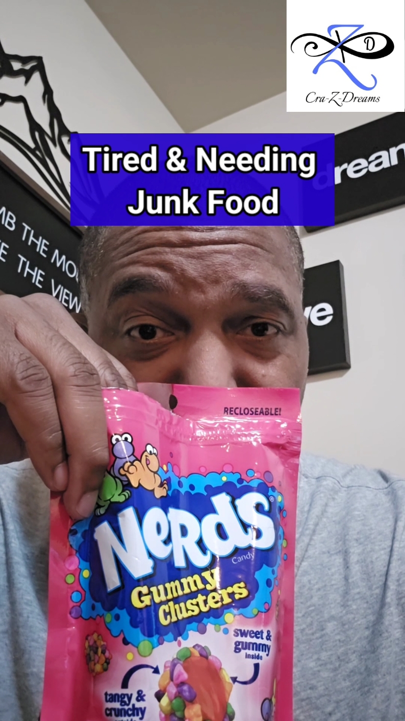 Tired? Rest & Eat Junk Food.  It's OK. #rest #recharge #junkfood #junkfoodjunkie #iwantcandy #worklifebalance #mentalhealthmatters #gummynerds #comfortfoods #inspirationalvideo 