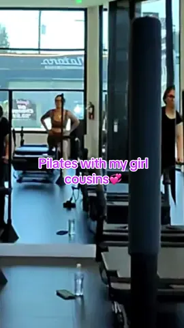 Pilates with the primas 💗 #pilatesclass #pilatesworkout #girlcousins #workoutmotivation #exercisetiktok 
