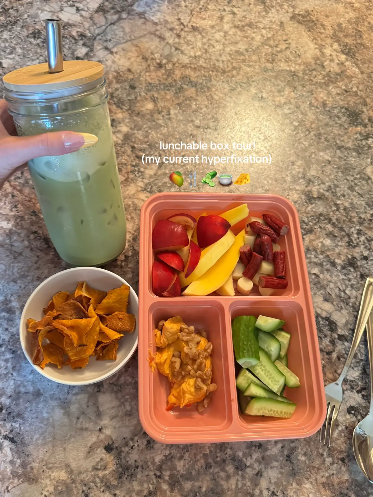 WIEIAD lunchbox idea! #lunchideas #adultlunchables #bentoboxlunch #mealprepideas #matchalatte 