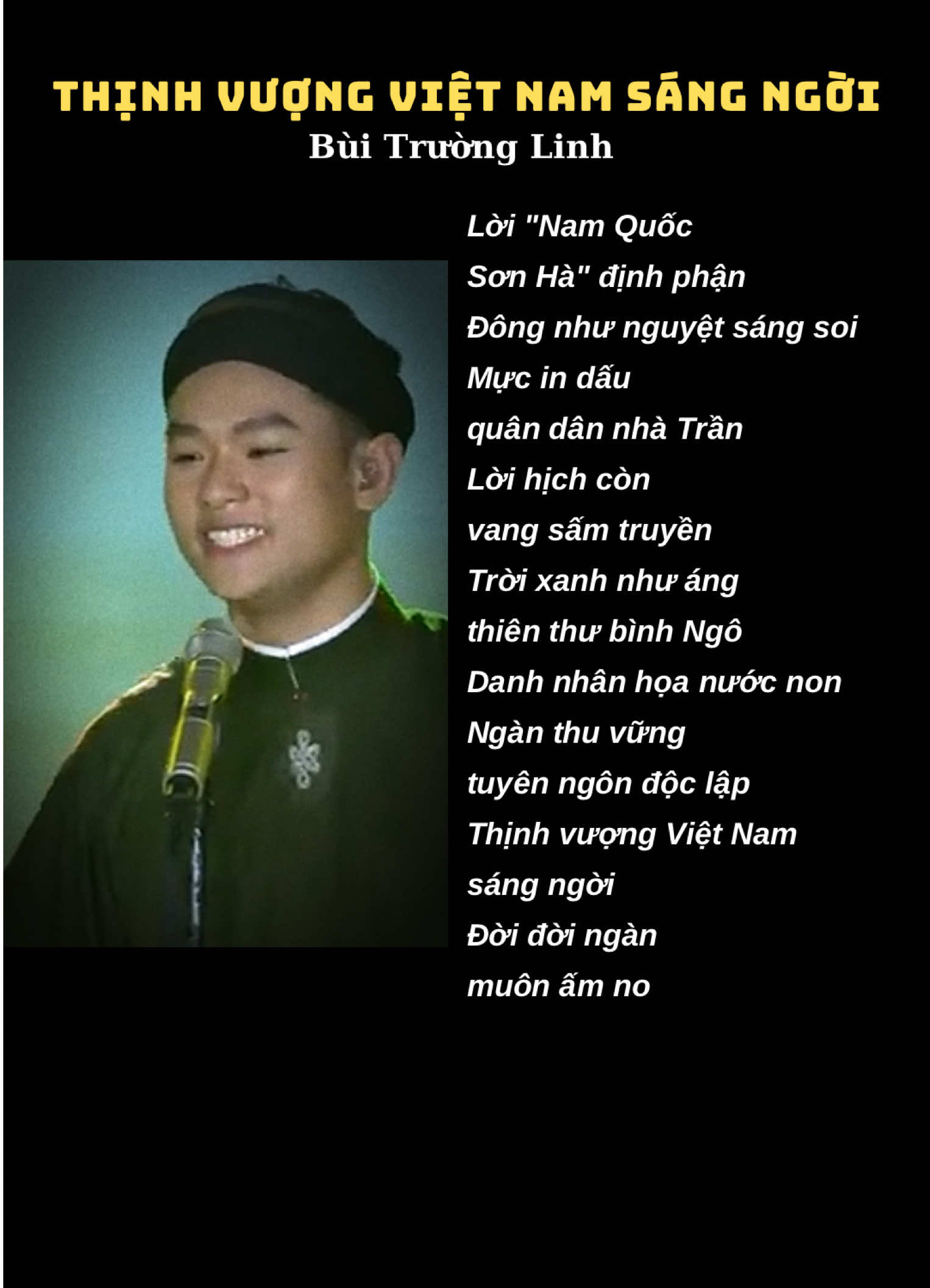 Lời “Nam Quốc Sơn Hà” định phận… #nhachaymoingay #lyrics #vietnamtoiyeu🇻🇳 #thinhvuongvietnamsangngoi #buitruonglinh 
