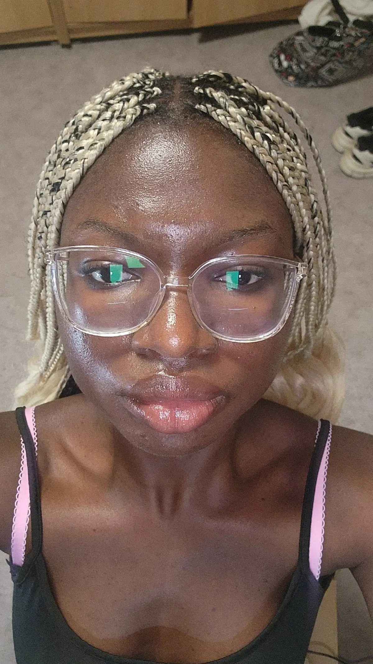 Definitely a lot of skin blemishes but im working on them so maybe in a year or so? #facecard #darkskin #613braids #newyork #fyp 