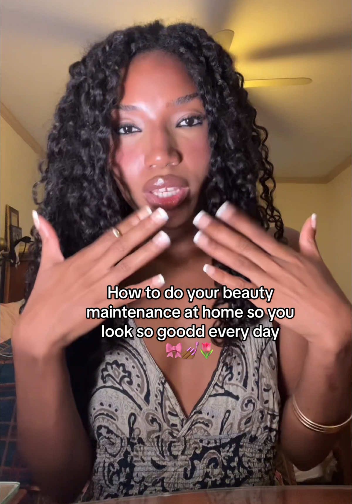 My at home beauty maintenance routines💅🏾 that give me an instant glow up every week   #beautyroutine #SelfCare #athomenail #beautymaintenance Nails: @@KISS Nailsfrench tip press ons Brow wax: @@Anastasia Beverly Hills 