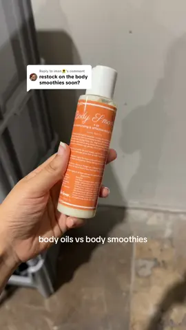 Replying to @iman🌻 they’re strongly scented & while not as moisturizing as the smoothies (which are intended for the colder months), the body oils are lightweight and nourishing 😋 #bodyoil #bodybutter #smellgood #moisturizedskin #allnatural 