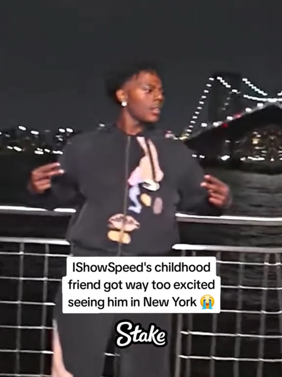 IShowSpeed's childhood friend got way too excited seeing him in New York 😭 #ishowspeed #fyp 