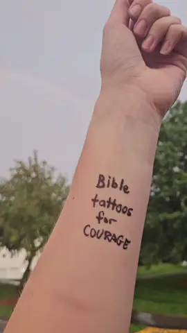 Bible tattoos for courage 🦁 #tattoo #christiantattoo #tattooidea #Jesus #fyp 