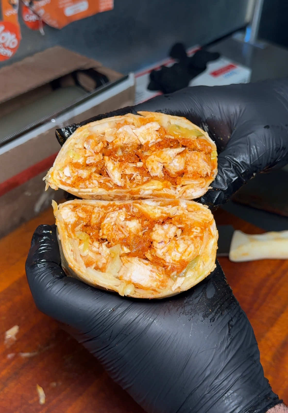 Are you ready for this?! 🌯🔥  #friedchicken #burrito 