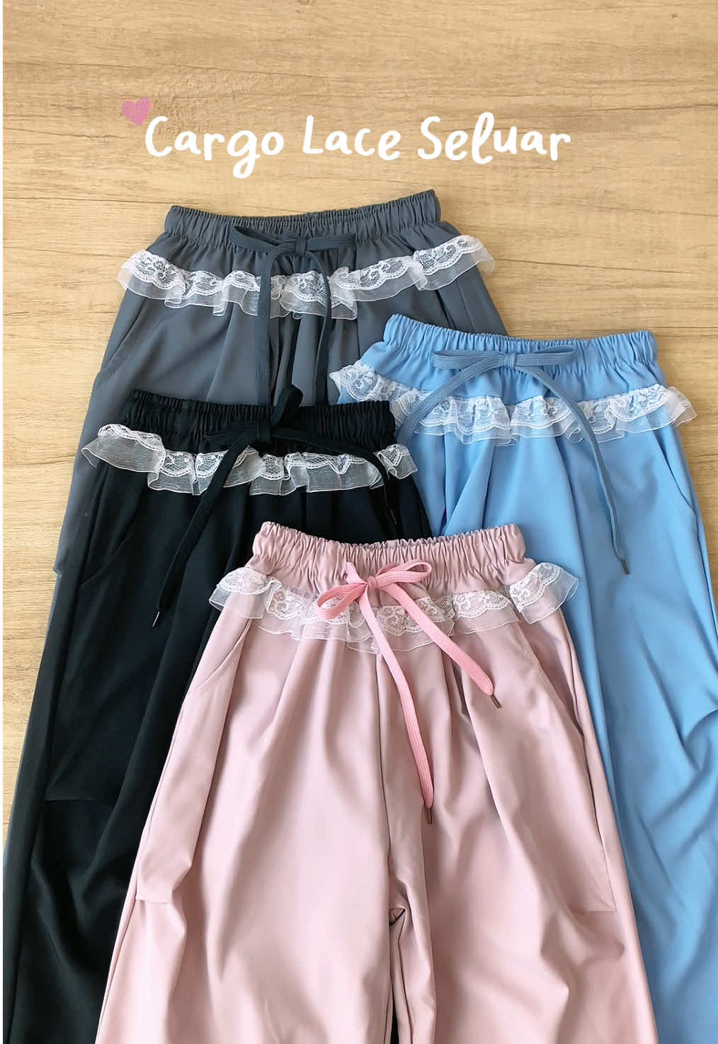 New in ya🩷🩵🩶🖤#bajuanak #bajuanakmurah #seluarbudak #seluarcargobudak #cargopants 