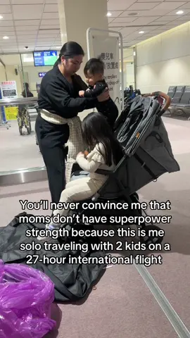 Still don’t know how I survived 27 hours solo traveling with 2 kids 😳 #motherhood #momlife #solotraveling #travelingwithkids #traveltiktok 