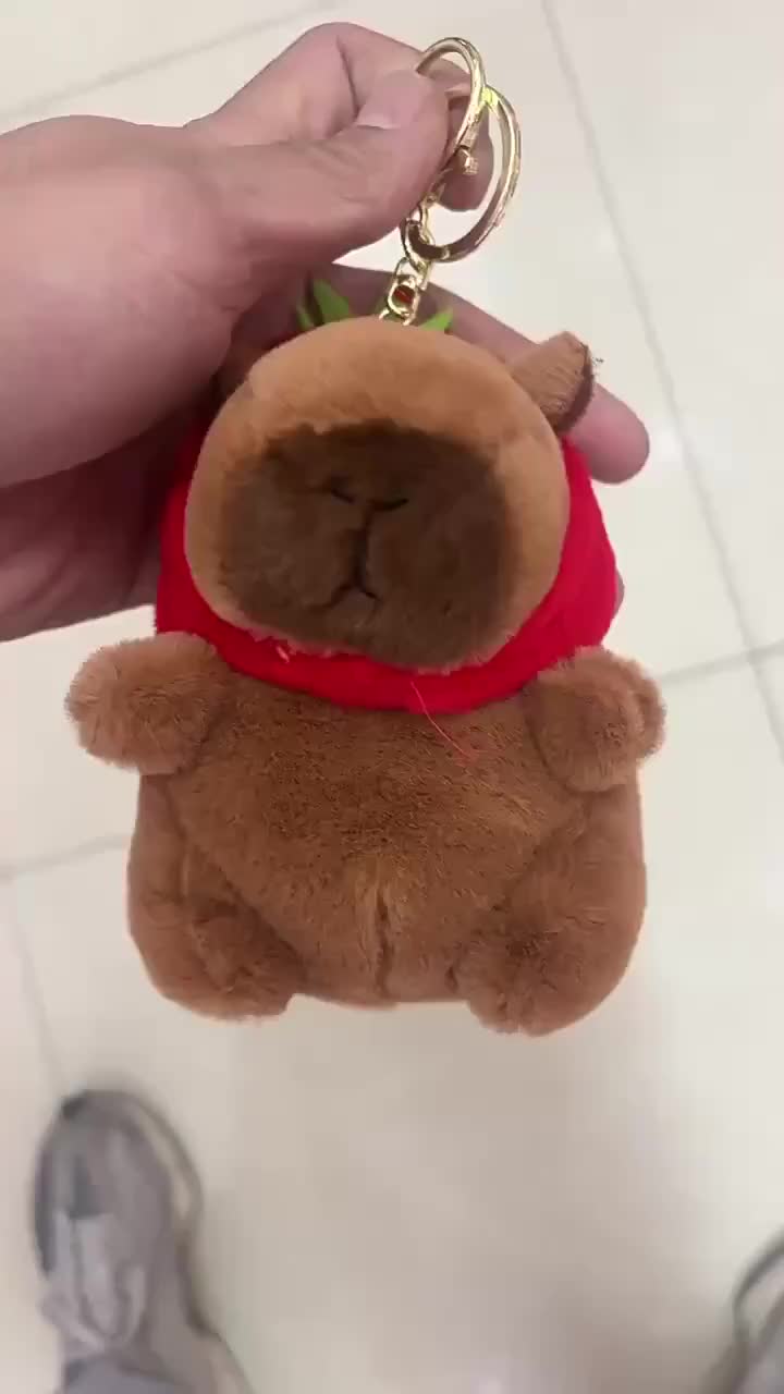 Cute Capybara Keychain Plush Pendant Simulation Capibara Doll Kawaii Anime Fluffty Toy Stuffed Doll Bag Pendant Birthday Gift 