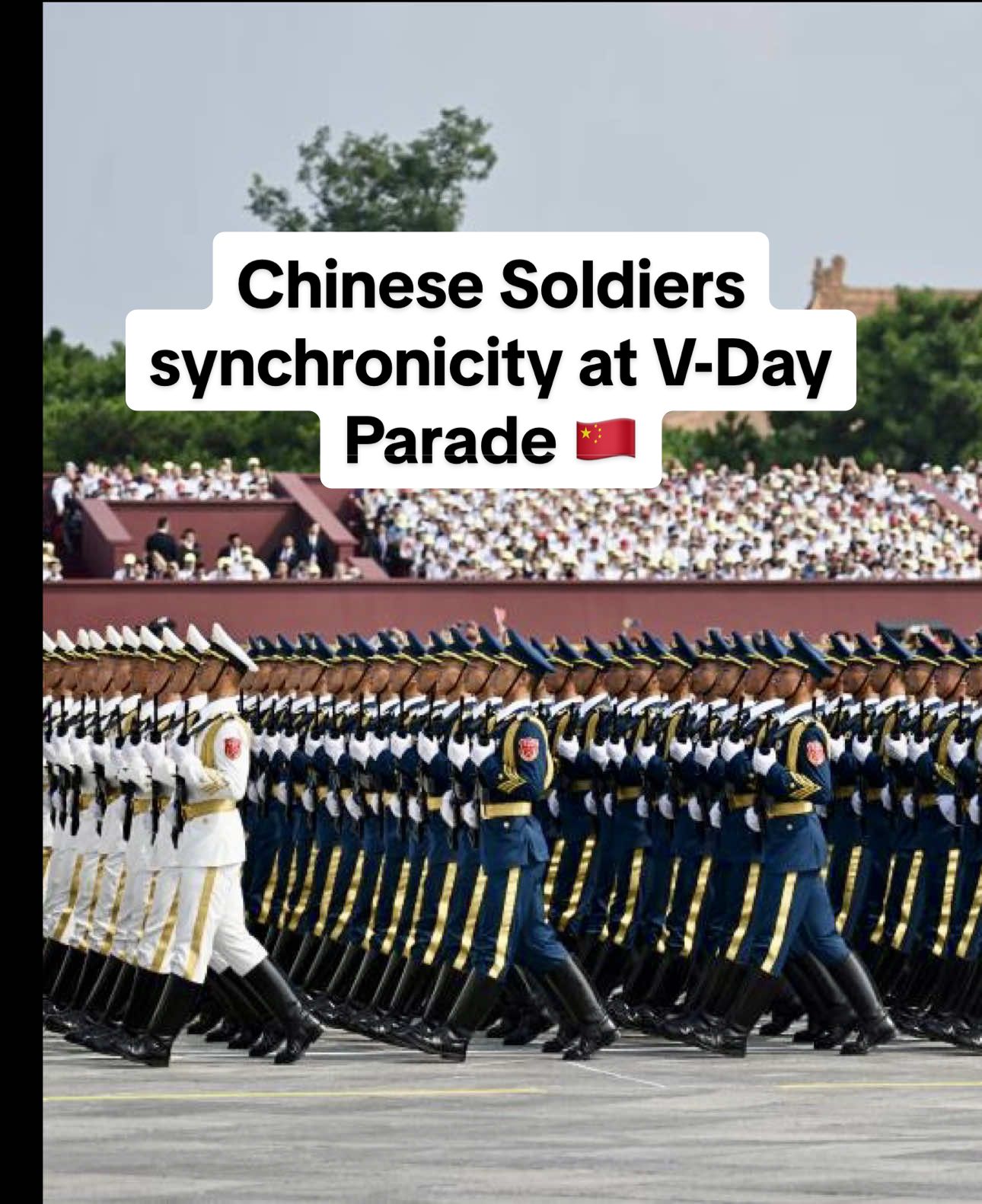 A side POV from the soldiers who recently marched at Tian‘anmen Square in Beijing, China to mark the 80th anniversary of the end of WW2 and Japan‘s surrender 🔥 #militarydrill #marching #victorydayparade #chinesesoldiers #china 