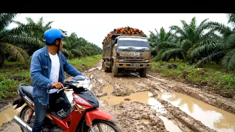 baru juga di bilangin udah baring aja tu truk #JalanRusak #kebunsawit #fyp #sawit #viral 