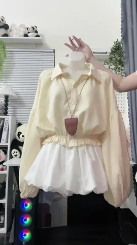 Áo Sơ Mi Dáng Croptop Tay Bồng Xinh #ciireview #stylehanquoc #xuhuong 