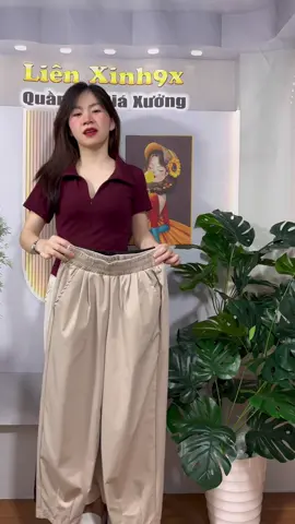 Quần baggy gió Hàn giá 89k #lienxink9x #thoitrangnu #quanbaggynu #quan9tac #xuhuong 