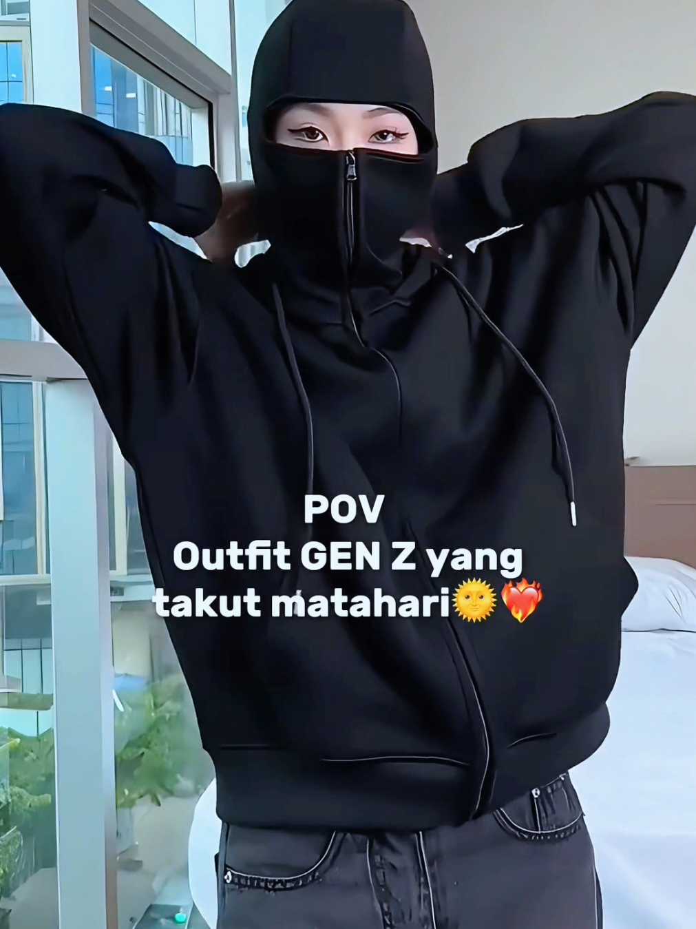 Wajib buat cewek2 yang suka naik motor ke warung atau depan gang 😎 #hoodiebalaclava #hoodiekekinian #hoodiefullface #hoodiemurah #hoodie 